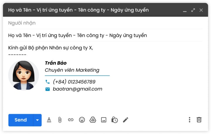 Chữ ký email xin việc