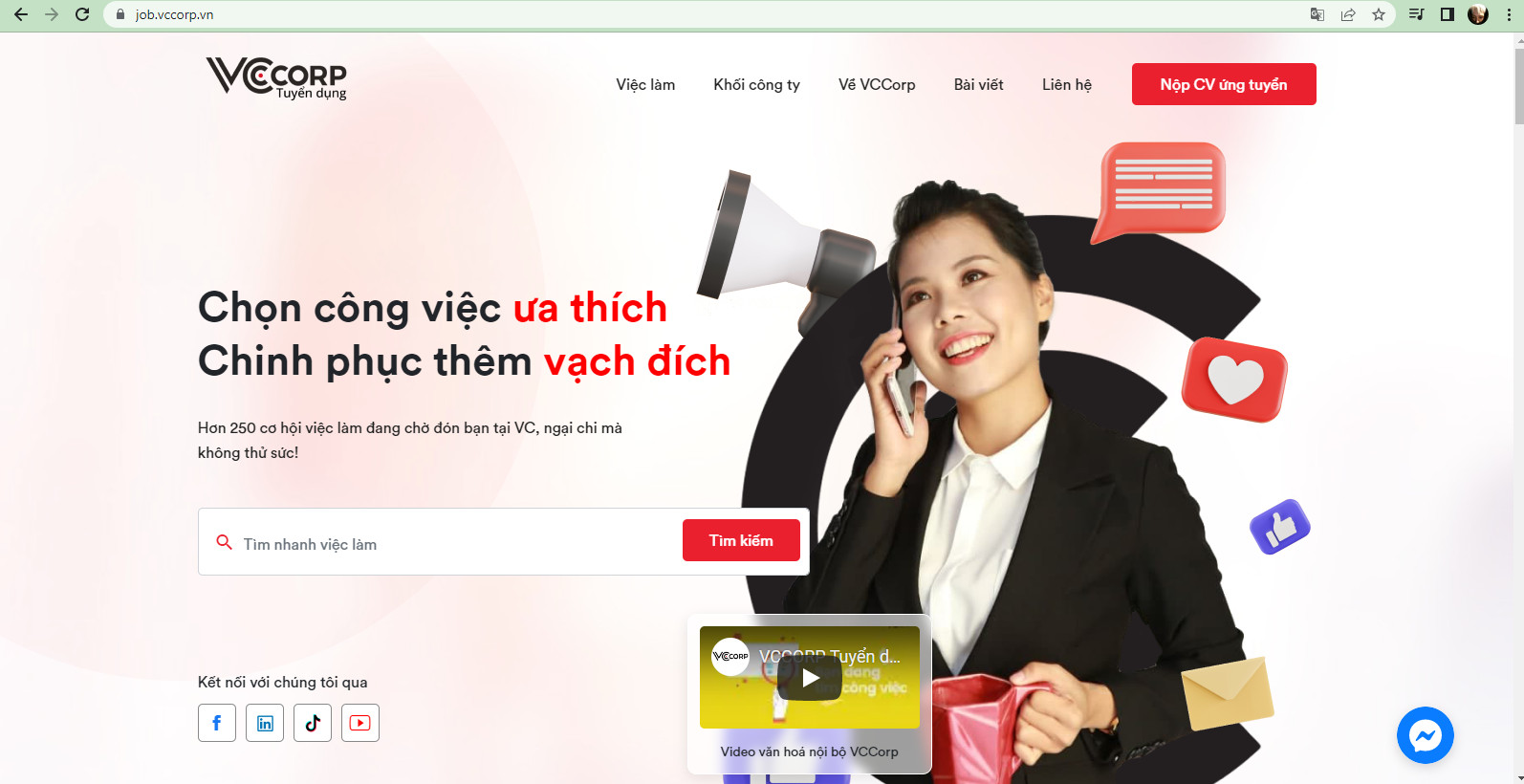 Job.Vccorp.vn - Website tuyển dụng chính thức của VCCorp