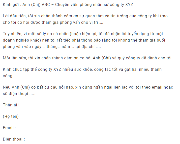 Cách Viết Email Từ Chối Phỏng Vấn: Hướng Dẫn Lịch Sự và Chuyên Nghiệp