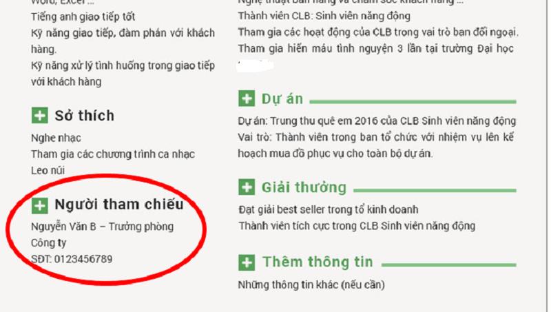 Nên viết tham chiếu trong CV