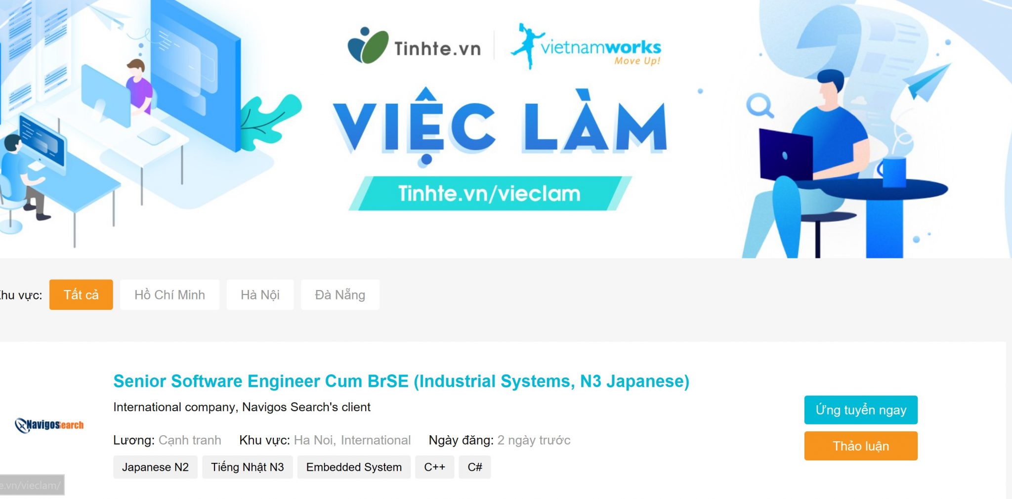 Vietnamworks.com - 3.1 triệu lượt truy cập/tháng